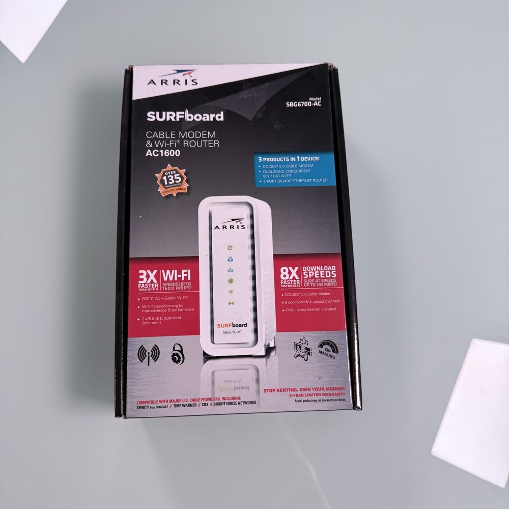 ARRIS SURFboard SBG6700-AC DOCSIS 3.0 Cable Modem AC1600 Dual-band WI-FI Router